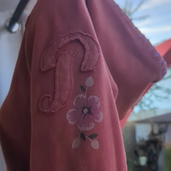 Y2K Princy By Jessica Simpson Floral Embroidered Hoodie Size Small - Picture 6 of 7